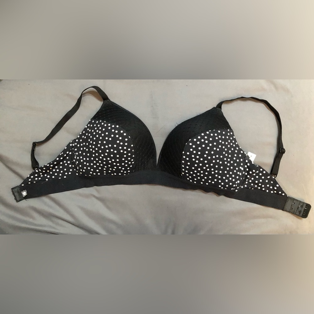 Anne Klein black and white polka dot bra